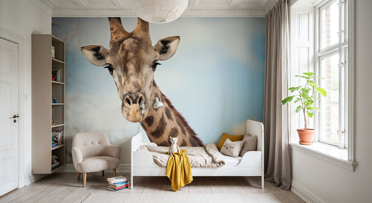 Giraffe Portrait I Mural Wallpaper - room preview 06