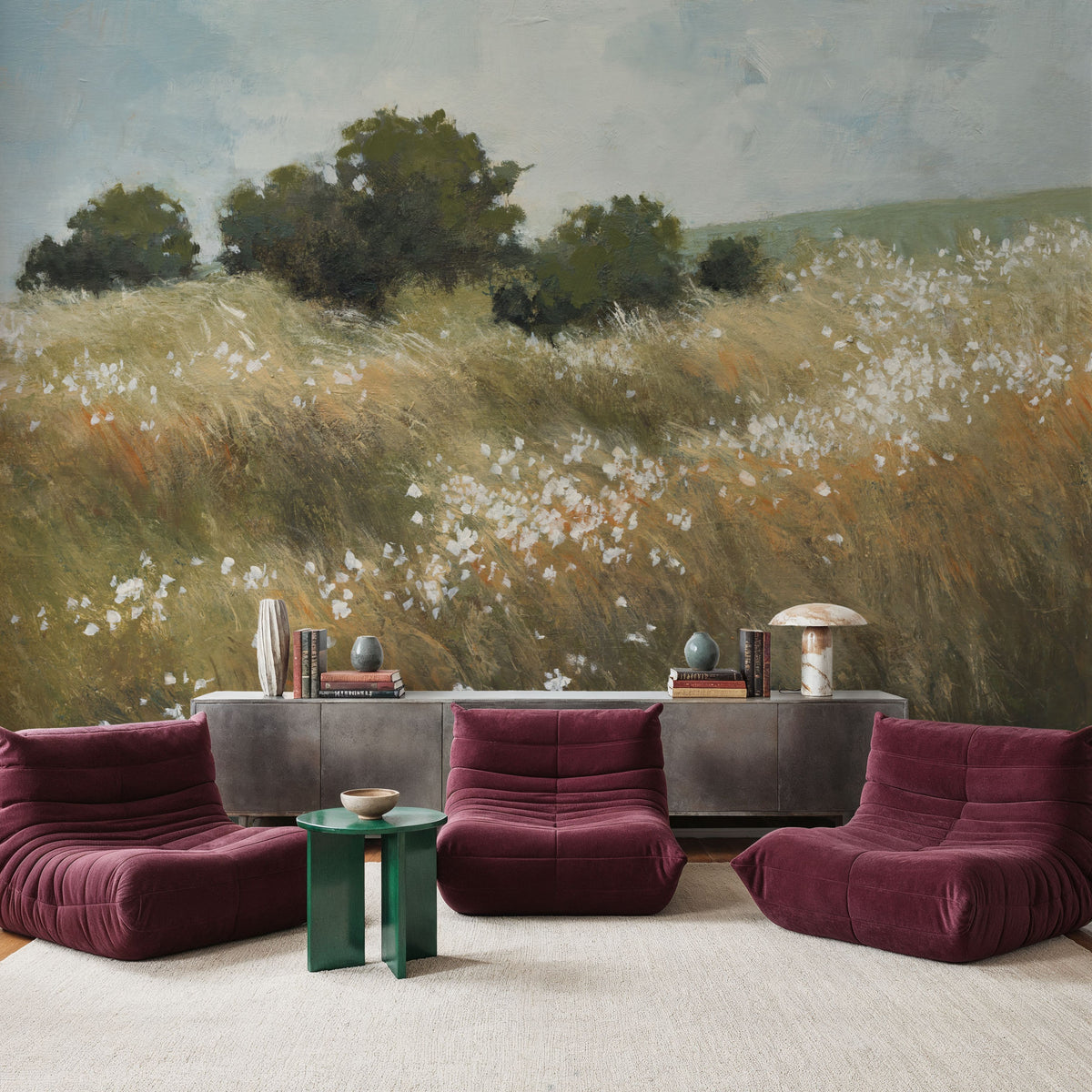 Calm Meadow Mural Wallpaper - room preview 06