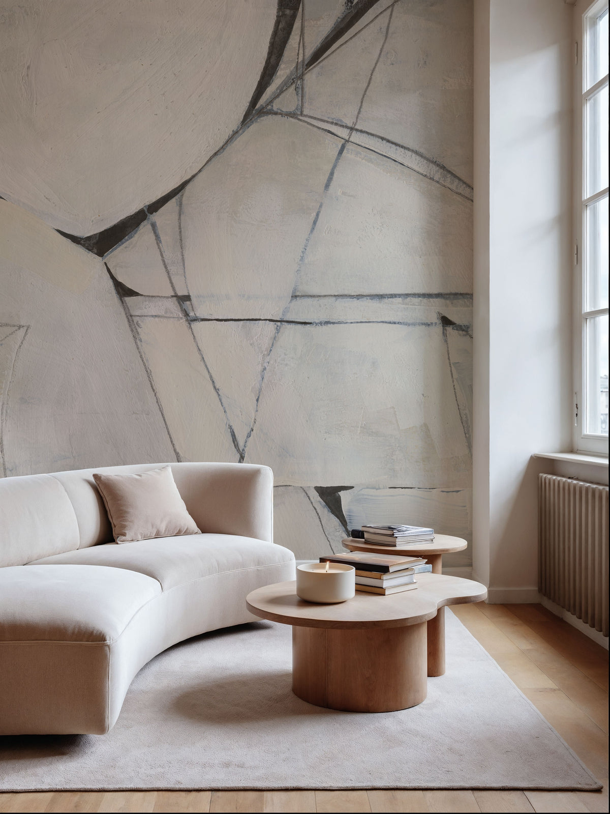 Whisper Abstract Mural Wallpaper - room preview 06