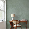 Subtle Plaster Wall, Light Green Mural Wallpaper - room preview 06