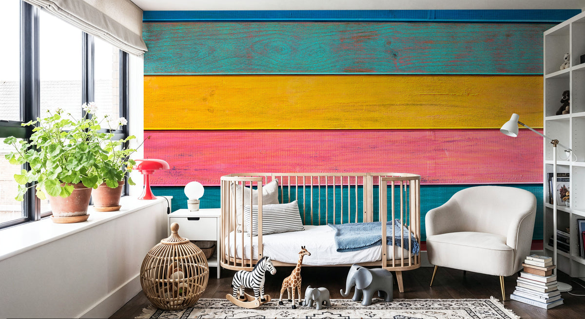 Mexican Wood Mural Wallpaper - room preview 06