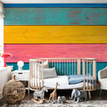 Mexican Wood Mural Wallpaper - room preview 06