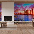 Miami Downtown Sunset Mural Wallpaper - room preview 06