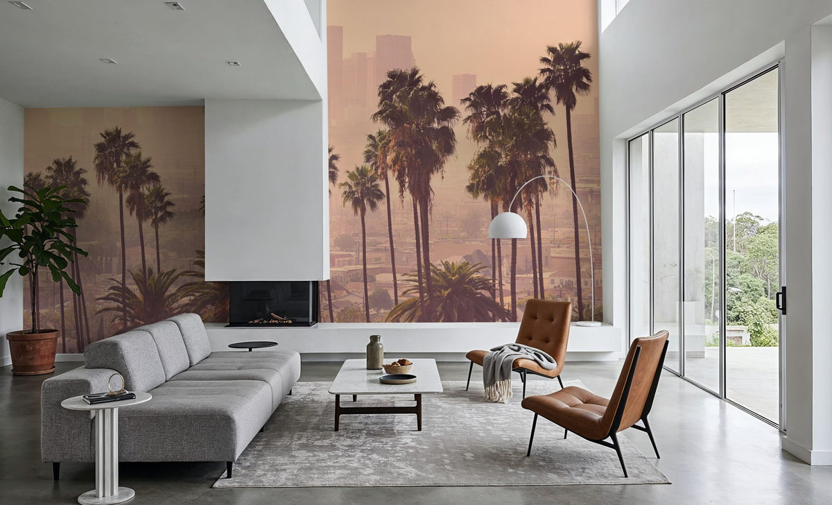 LA Palm Trees Mural Wallpaper - room preview 06
