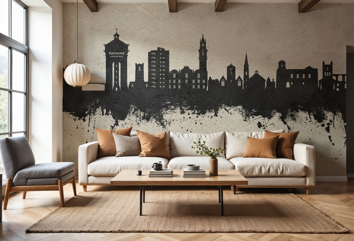 Colchester England Skyline Concrete Mural Wallpaper - room preview 06