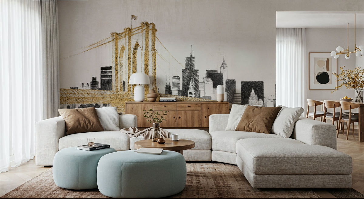 Skyline Crossing Mural Wallpaper - room preview 06