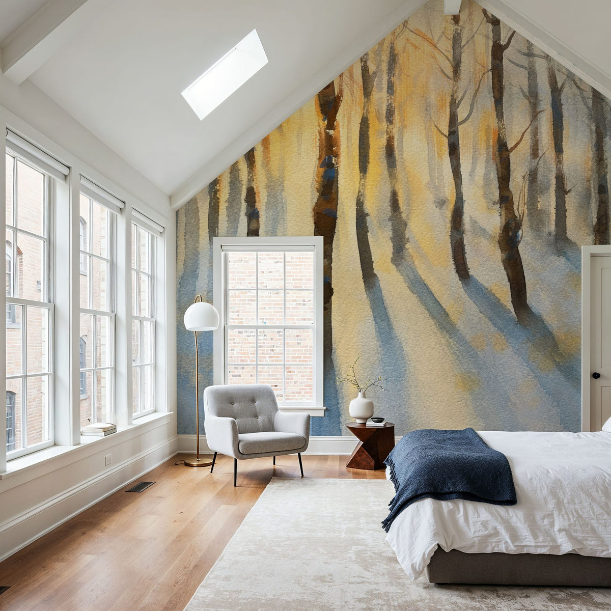 Winterlight Woods Mural Wallpaper - room preview 06