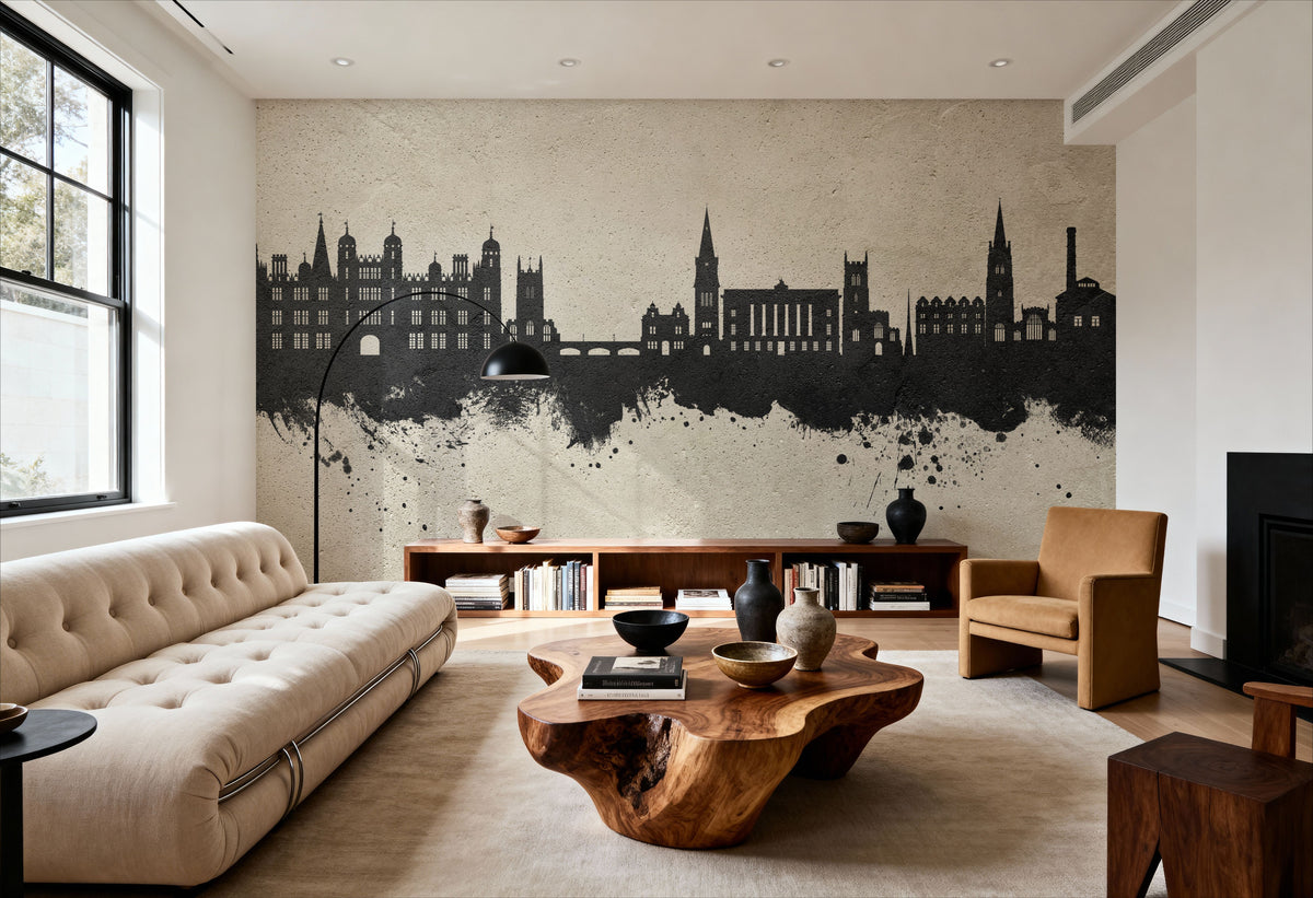 Stamford England Skyline Concrete Mural Wallpaper - room preview 06