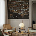 US City Map Black Mural Wallpaper - Dark Tone - room preview 06