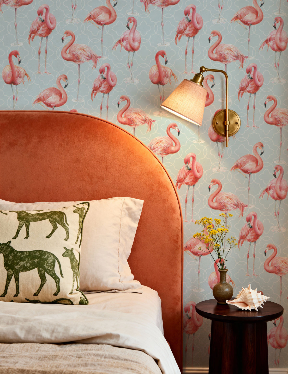 Flamingo Goals Blue Mural Wallpaper - room preview 06
