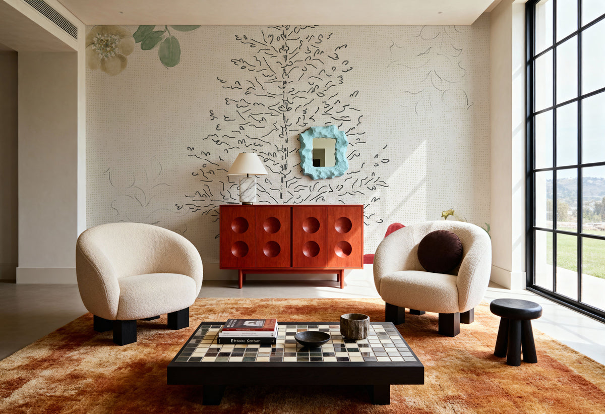 Holiday Traditions IV Red Mural Wallpaper - room preview 06