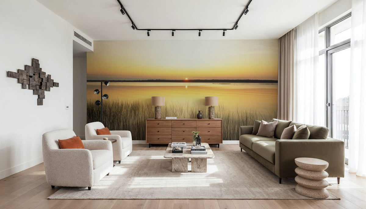 Golden Lake Whispers Mural Wallpaper - room preview 06