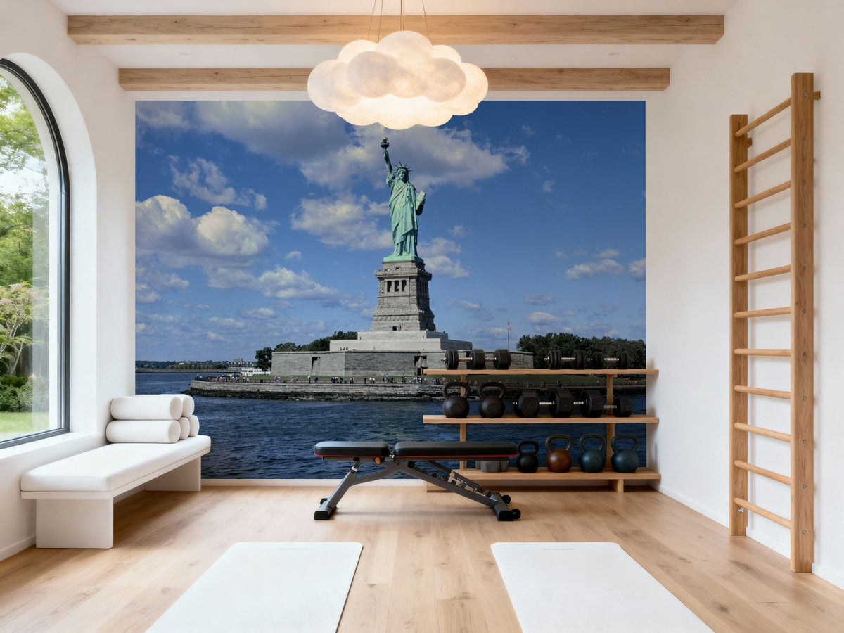 Clouds Over the Statue of Liberty Mural Wallpaper - room preview 06