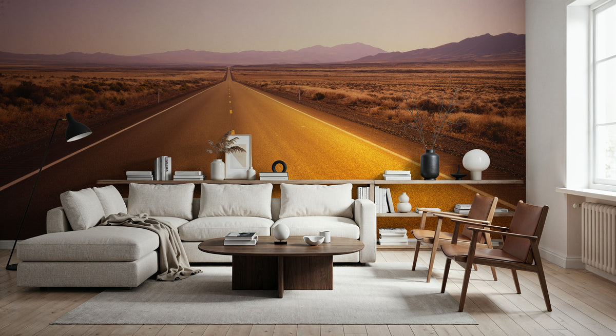 The Golden Highway Mural Wallpaper - Red Tone - room preview 06
