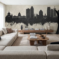 Saint Paul Minnesota Skyline Concrete Mural Wallpaper - room preview 06