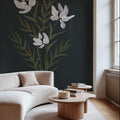 Pretty Little Flower IV Black Mural Wallpaper - room preview 06
