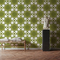 Green Clover Geometry Mural Wallpaper - room preview 06
