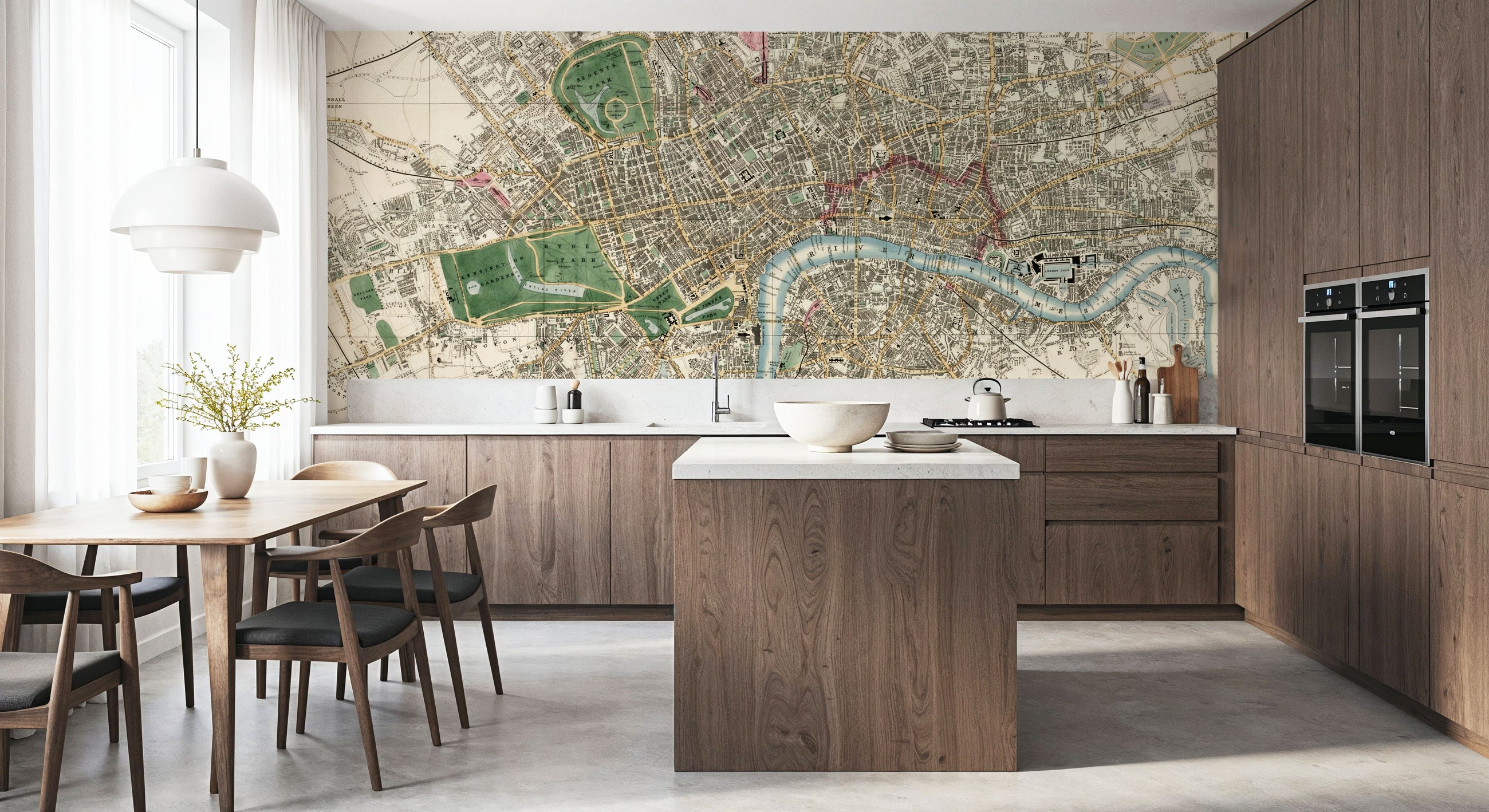 1853 Map of London Mural Wallpaper