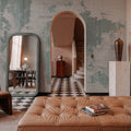 Old World Map Mint Gray Mural Wallpaper - room preview 06