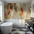Golden Abstract Composition Mural Wallpaper - room preview 06
