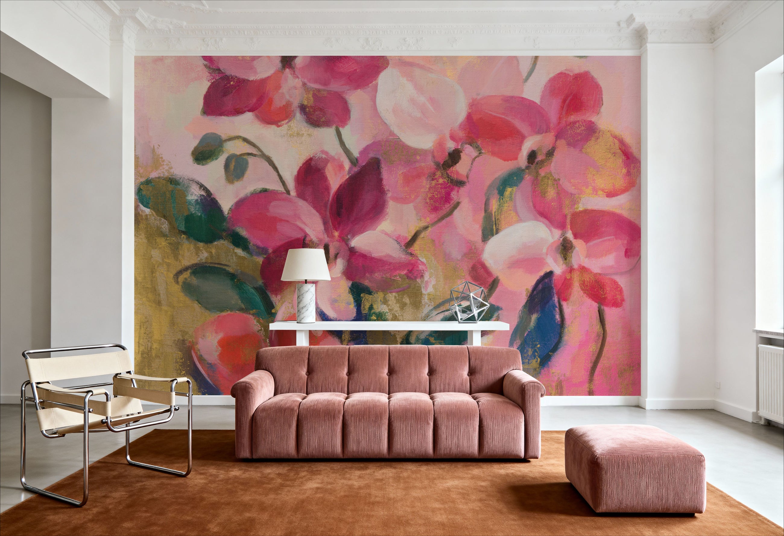 Abstract Orchid Mural Wallpaper