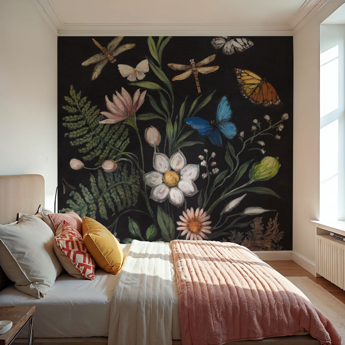 Gothic Botanical Mural Wallpaper - room preview 06