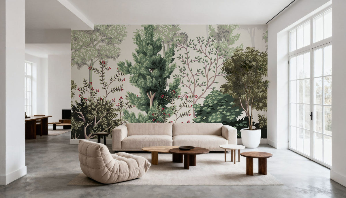 Taiga Trees Mural Wallpaper - room preview 06