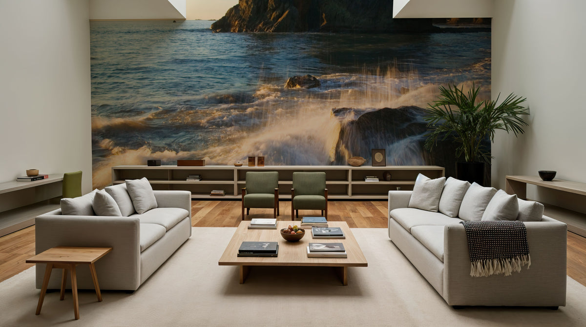 Sea Stack and Surf Mural Wallpaper - room preview 06