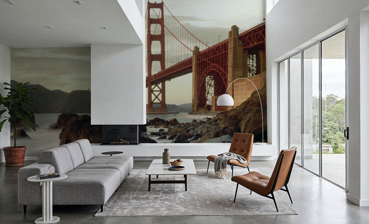Golden Gate Morning Mural Wallpaper - room preview 06