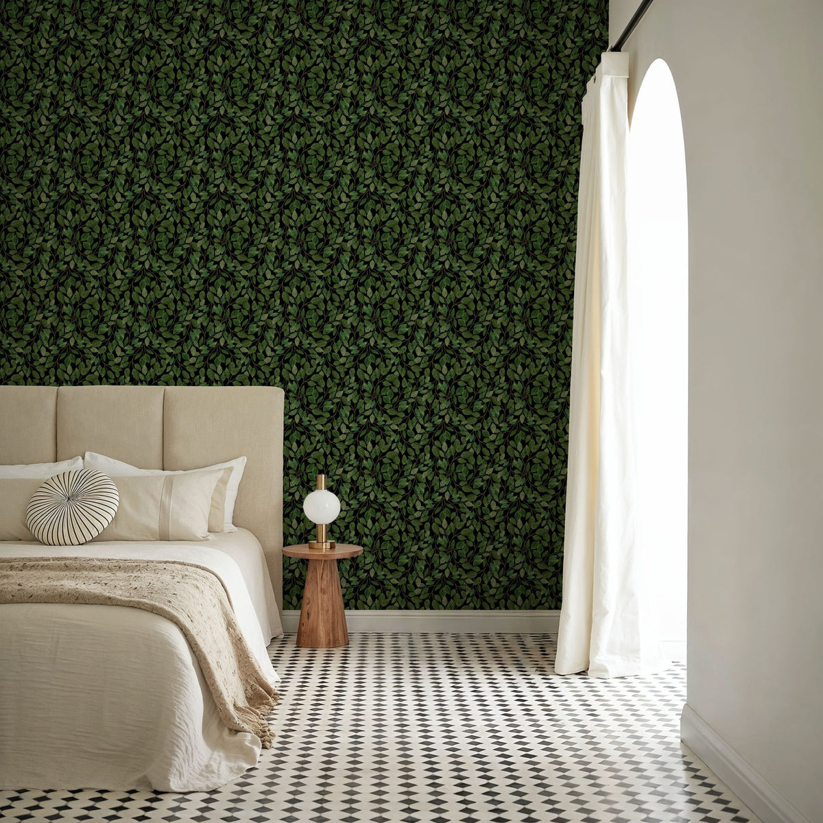 Green Leaf Canopy Mural Wallpaper - room preview 06