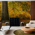 Falling Yellow Autumn Leaves Mural Wallpaper - room preview 06