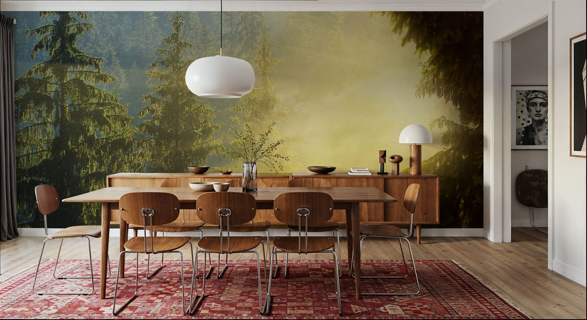 Foggy Sunrise Mural Wallpaper - room preview 06