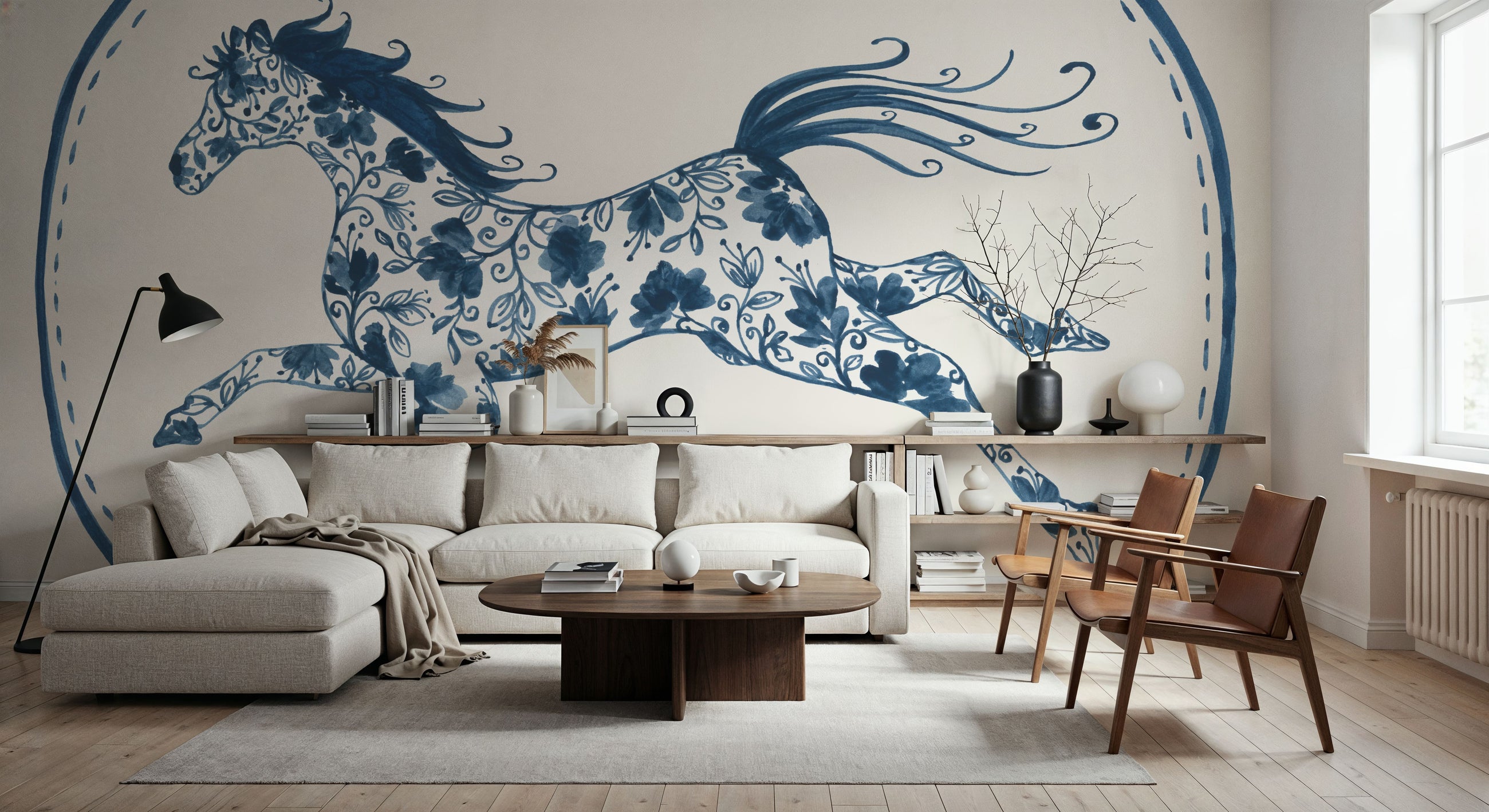 Chinoiserie Cowgirl IV Mural Wallpaper