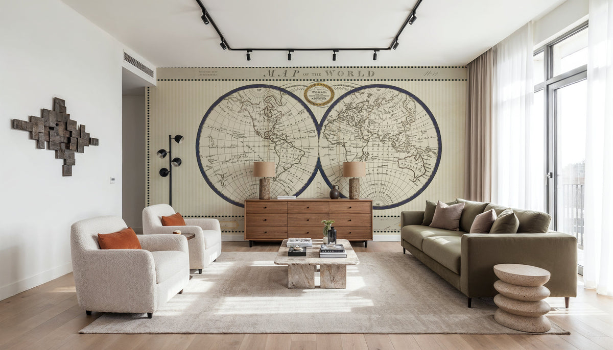 Torkington's World Map Mural Wallpaper - room preview 06
