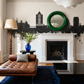 Roanoke Virginia Skyline Black & White Mural Wallpaper - room preview 06