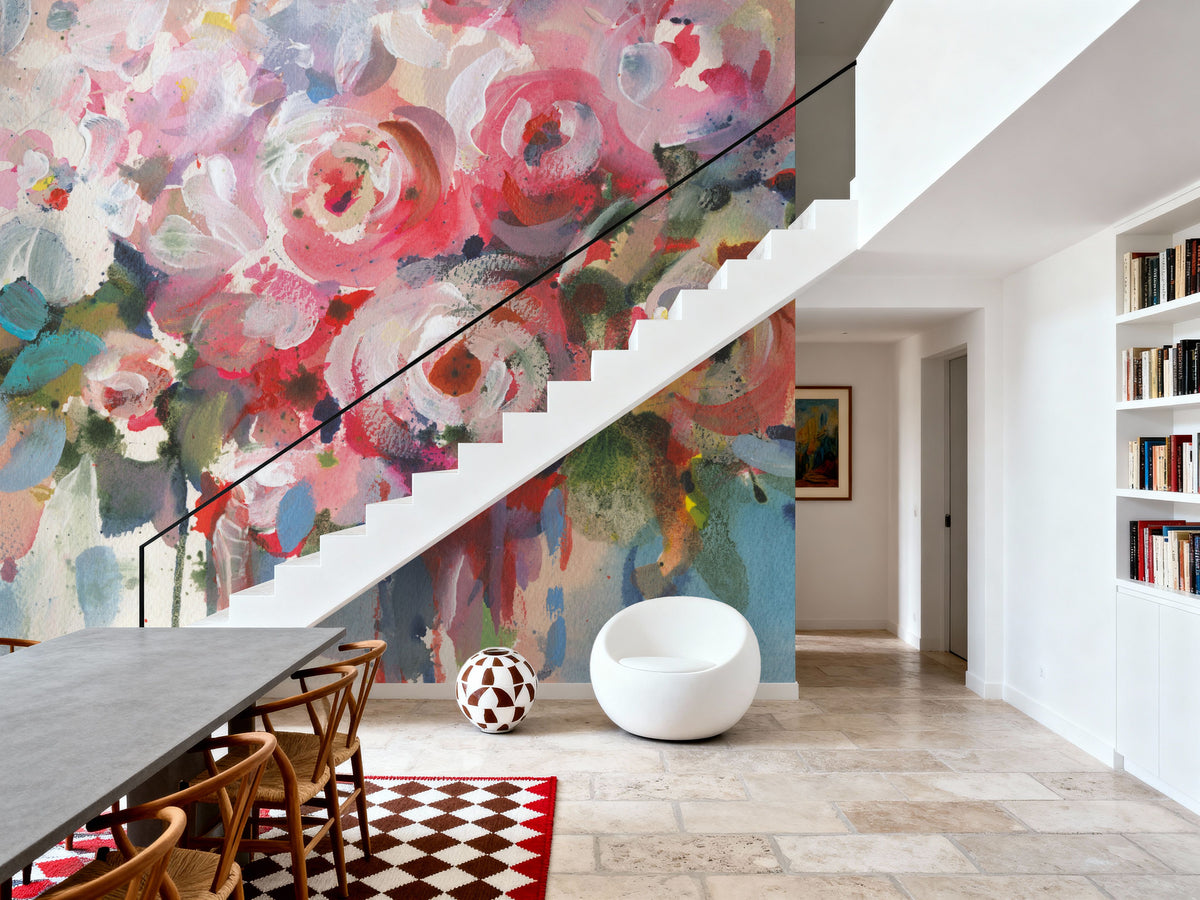Floral Full Mural Wallpaper - room preview 06