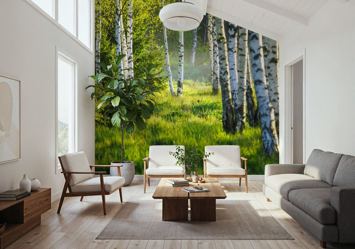 Young Birches Mural Wallpaper - room preview 06