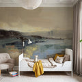 Winter Lake Mural Wallpaper - Neutral Tone - room preview 06