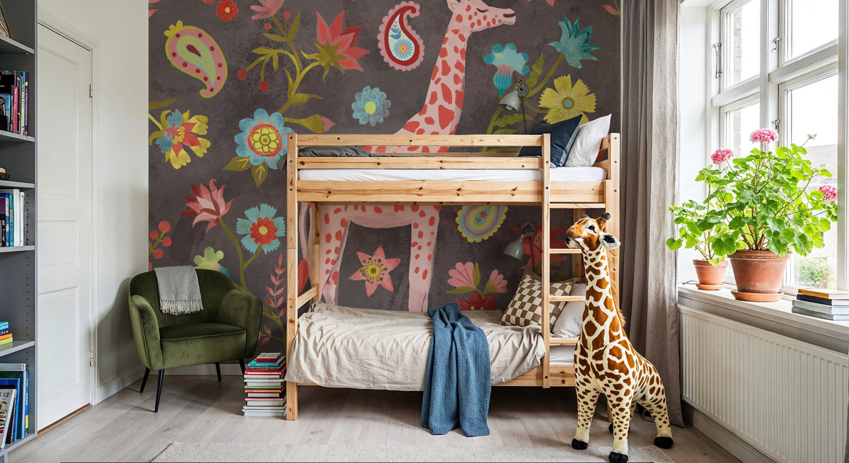 Giraffe of the Jungle Mural Wallpaper - room preview 06