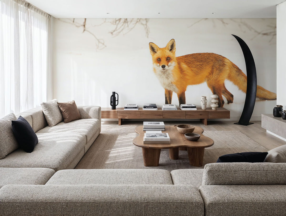 Red Fox IV Mural Wallpaper - room preview 06