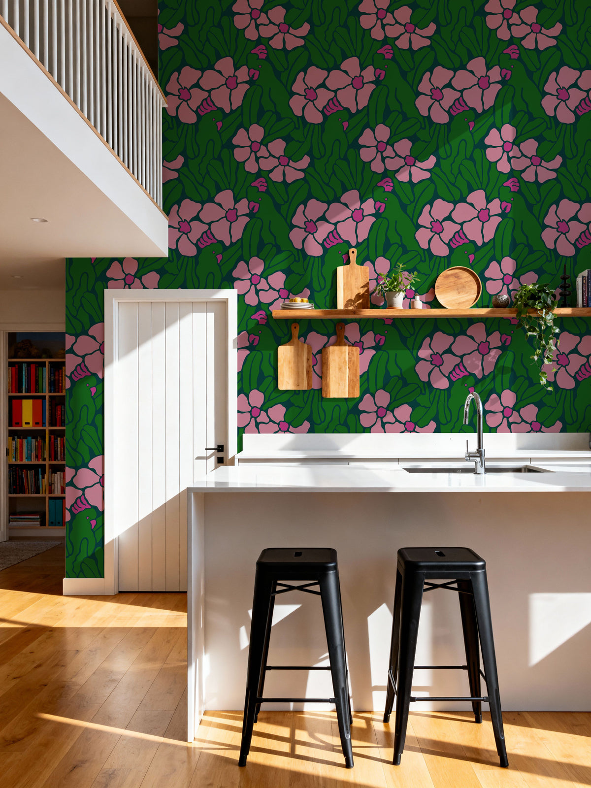 Flat Flowers Mural Wallpaper - room preview 06