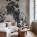 Donkey Pasture BW Mural Wallpaper - room preview 06