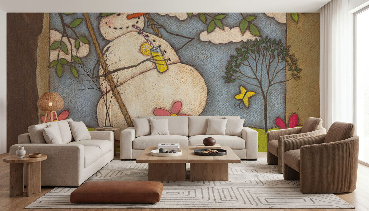 Seasonal Snowman VI Mural Wallpaper - room preview 06