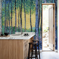 Birch Forest Flower Garden Mural Wallpaper - room preview 06