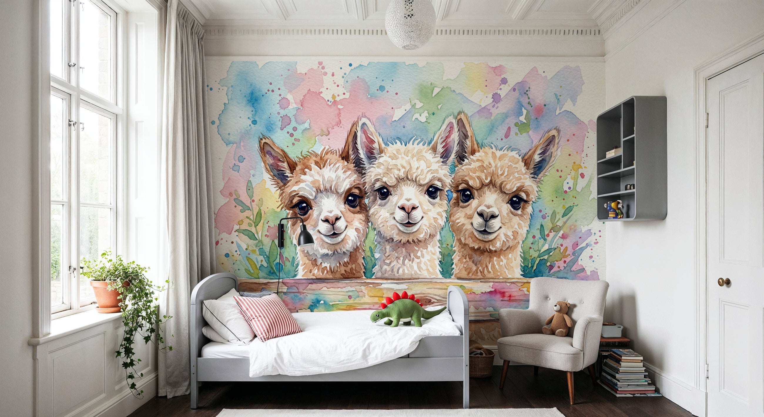 Alpacas - Cute Baby Animals Series Mural Wallpaper