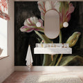 Tulip on Black Mural Wallpaper - room preview 06