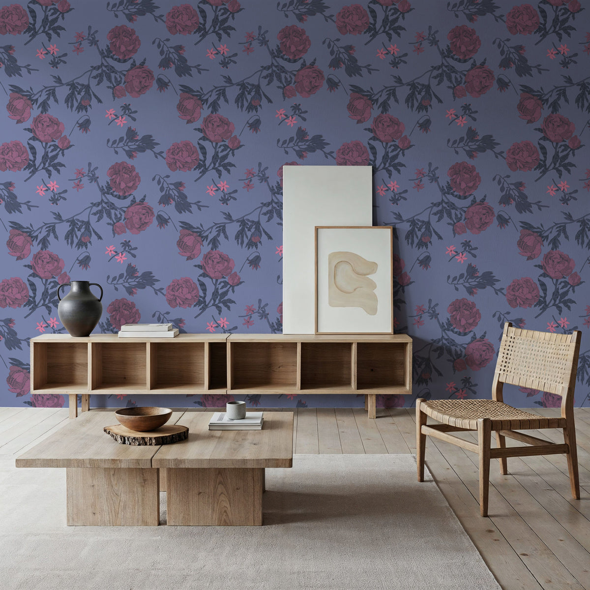 Peony Passion, Purple Mural Wallpaper - room preview 06