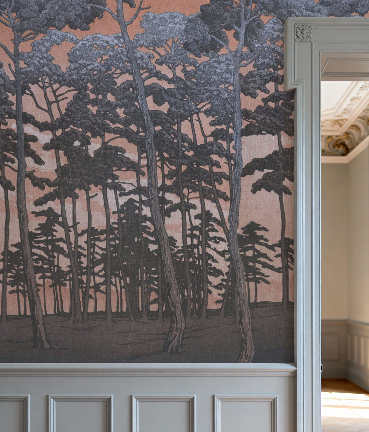 Tranquil Pinescape, Sunset Mural Wallpaper - room preview 06