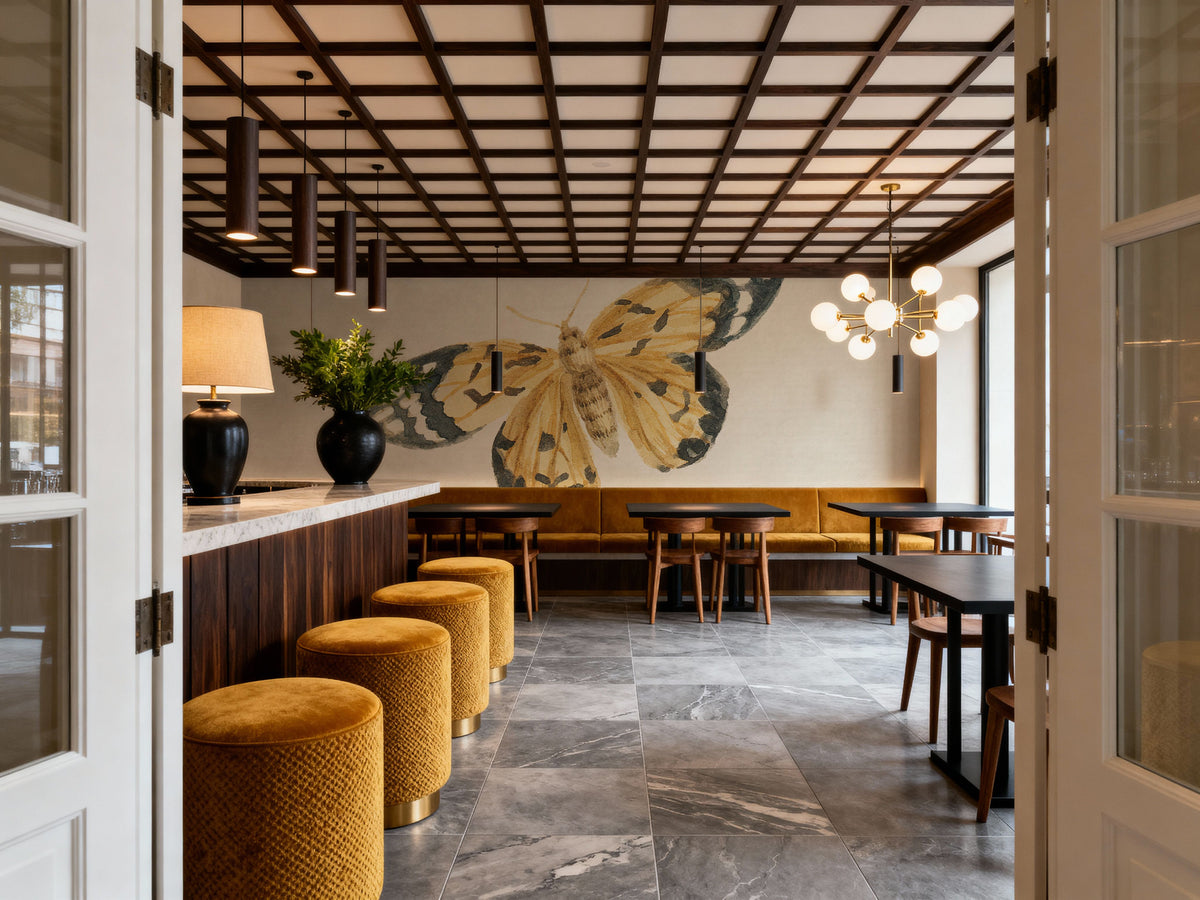 Honeybloom Butterfly II Mural Wallpaper - room preview 06