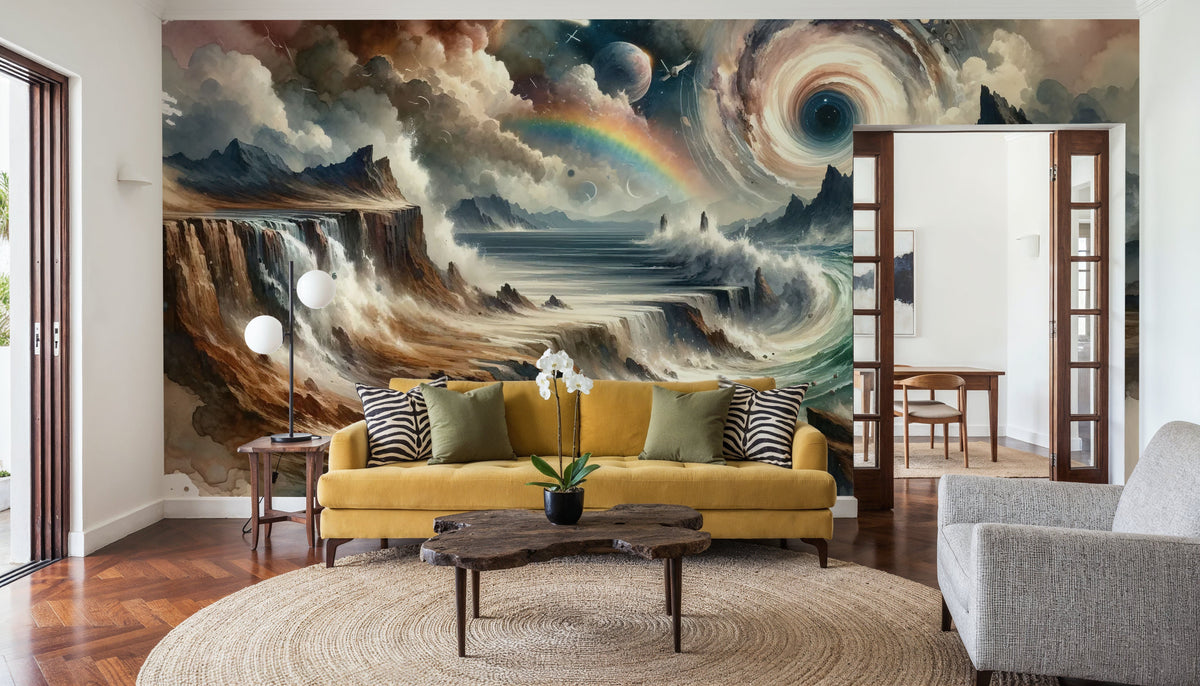 Tempest's Dance in an Abstract Whirl Mural Wallpaper - room preview 06